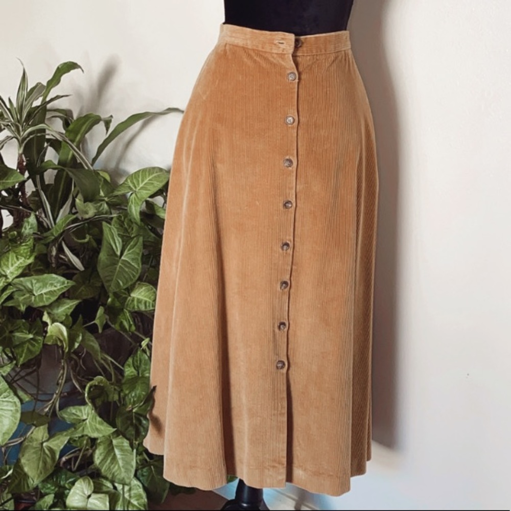 Ralph Lauren long bottom down corduroy skirt